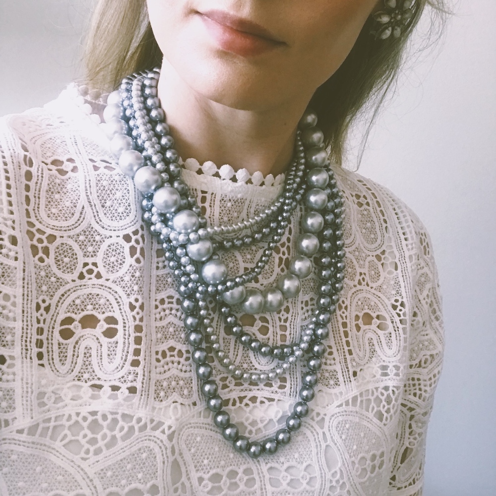 Kenneth Jay Lane Faux Pearl Statement Necklace